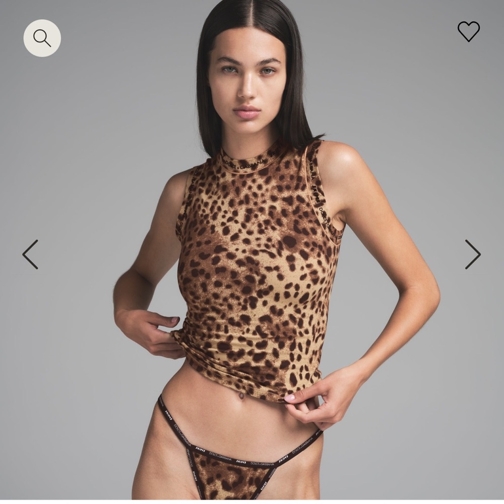 SOLD 🐆 NWT Dolce&Gabbana X SKIMS Cotton Jersey Mock Neck Tank Size M🐆